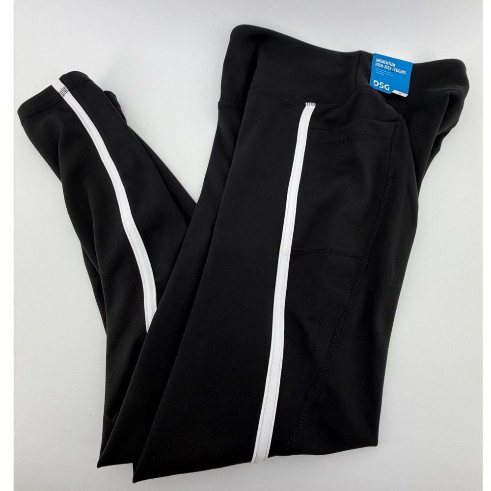 DSG Momentum High Rise‎ Legging Black White Stripe Kids Size Medium